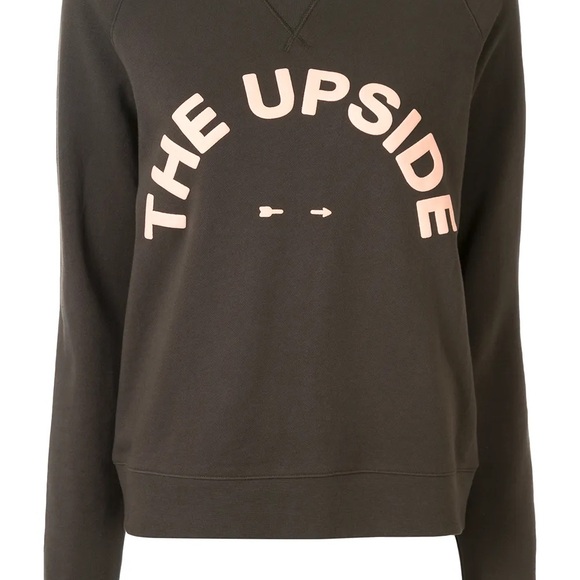 The Upside Sweaters - The Upside Charcoal Crewneck Sweatshirt with Blush Logo Size XS